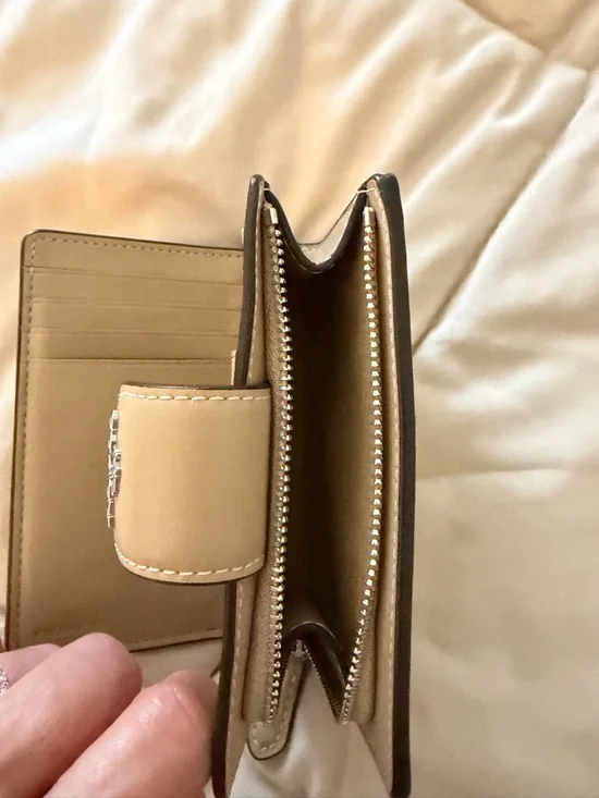 Coach Lemon Print Compact Wallet - Yellow & Tan - Picture 2 of 4